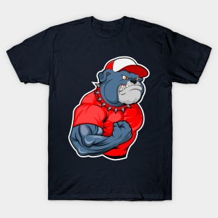 Strong Angry bulldog as a bodybuilder T-Shirt